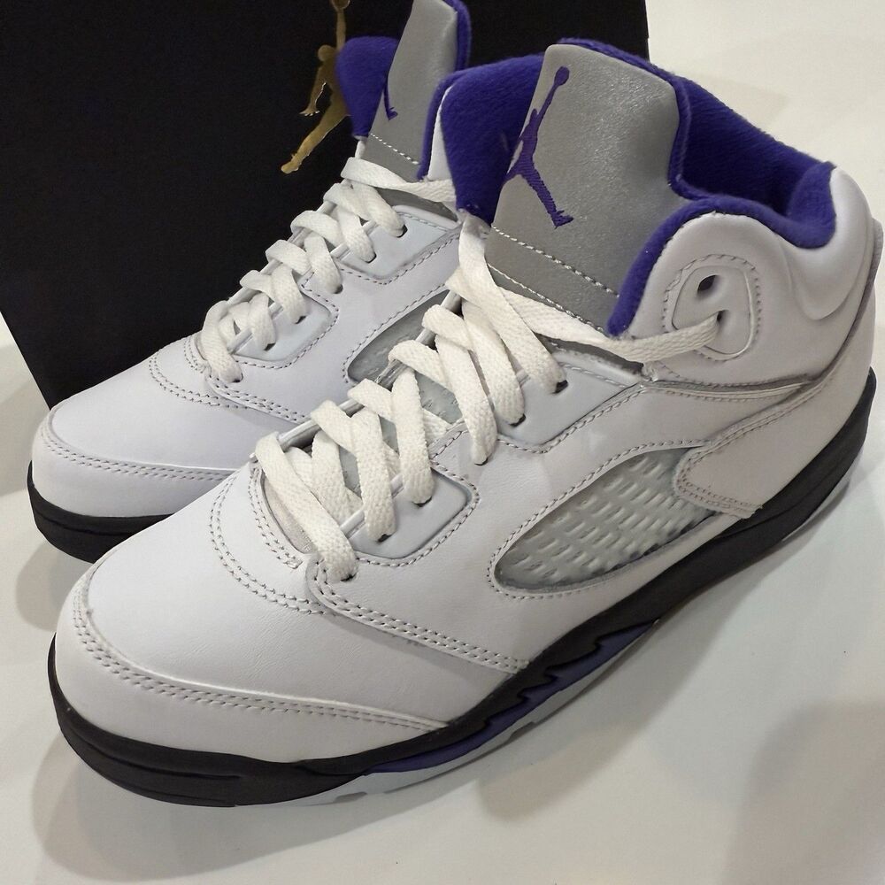NIKE JORDAN 5 RETRO (PS) WHITE-DARK CONCORD-BLACK SZ 3Y [440889-141]